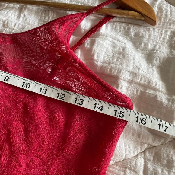 Victoria’s Secret Red Chemise Nylon Stretchy Lace Nightgown Lingerie Size XS - Picture 9 of 10